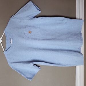 Carhartt Men's Dotted K87-M Loose Fit PocketTee Size Medium Powder Blue Nep